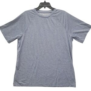 Mens Blue Heathered‎ Athletic T-Shirt XL Performance Quick Dry Raglan Sleeve